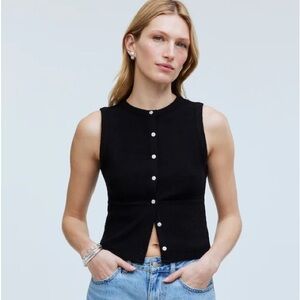Madewell Split-Crewneck Cardigan Tank